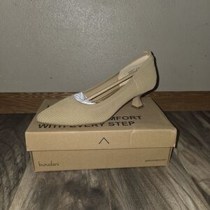 Burudani Beige Kitten Heels for Women